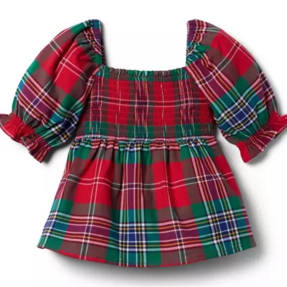 Janie and Jack | The Tartan Smocked Top | size 5